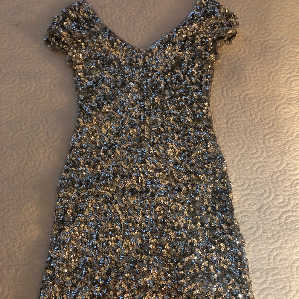 ASOS Silver Sequined Dress